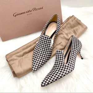 Gianvito Rossi Houndstooth Kitten-Heel Pumps